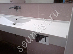 Прямая столешница для ванной Staron Solid SP011 (Pearl)