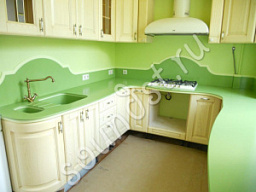П-образная столешница для кухни цвета Kerrock Summer Green 621