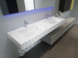Столешница для ванной с раковинами Corian Designer White