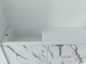 Акриловая литая раковина со столешницей для ванной Staron Solid SP011 (Pearl)