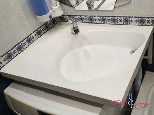 Акриловая литая раковина для ванной Kerrock Pearl White 118